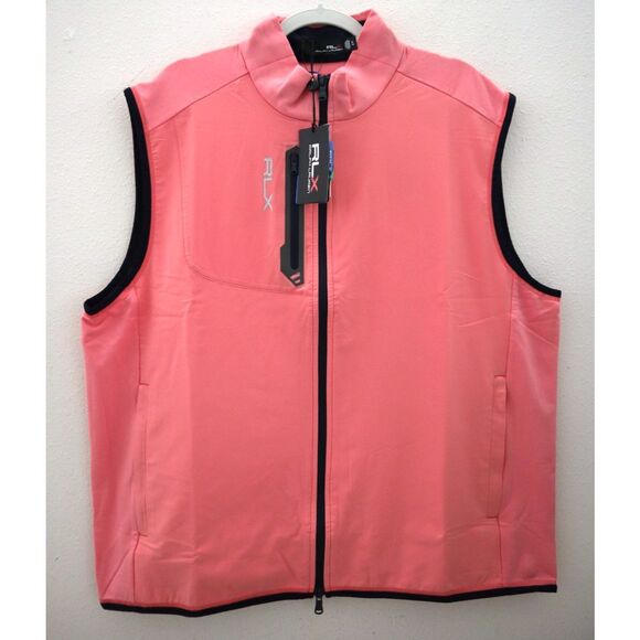RLX x Ralph Lauren Men's Sz XL Pink Stretch French Terry Golf Vest - Picture 1 of 8
